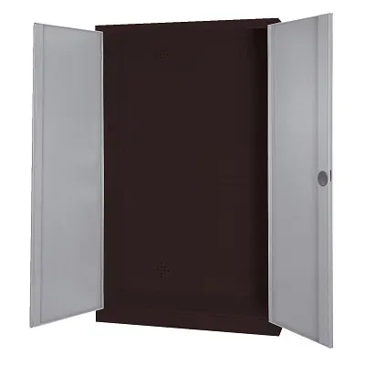 C+P Modul-Sportgeräteschrank mit Vollblech-Flügeltüren, HxBxT 195x120x50 cm, Lichtgrau (RAL 7035), Ergo-Lock Muldengriff, Anthrazit (RAL 7021), Gleichschliessung