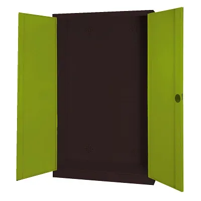 C+P Modul-Sportgeräteschrank mit Vollblech-Flügeltüren, HxBxT 195x120x50 cm, Ergo-Lock Muldengriff, Clowngrün (RAL 110 80 60), Anthrazit (RAL 7021), Gleichschliessung