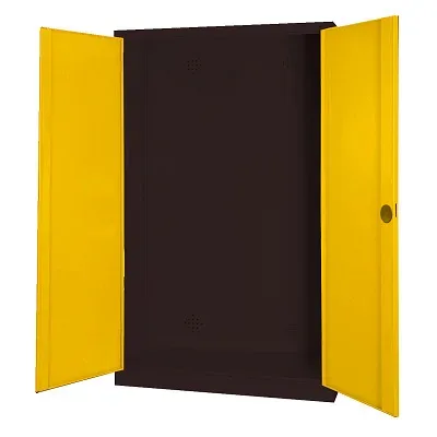 C+P Modul-Sportgeräteschrank mit Vollblech-Flügeltüren, HxBxT 195x120x50 cm, Ergo-Lock Muldengriff, Verkehrsgelb (RAL 1023), Anthrazit (RAL 7021), Gleichschliessung