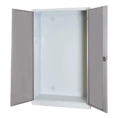 C+P Modul-Sportgeräteschrank mit Vollblech-Flügeltüren, HxBxT 195x120x50 cm, Lichtgrau (RAL 7035), Ergo-Lock Muldengriff, Lichtgrau (RAL 7035), Gleichschliessung