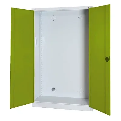 C+P Modul-Sportgeräteschrank mit Vollblech-Flügeltüren, HxBxT 195x120x50 cm, Ergo-Lock Muldengriff, Clowngrün (RAL 110 80 60), Lichtgrau (RAL 7035), Gleichschliessung
