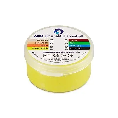 AFH Webshop Therapieknete, Gelb, mittel-weich, 5x5x2 cm, 15 g
