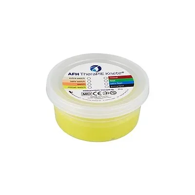 AFH Webshop Therapieknete, Gelb, mittel-weich, 8,5x8,5x4 cm, 85 g