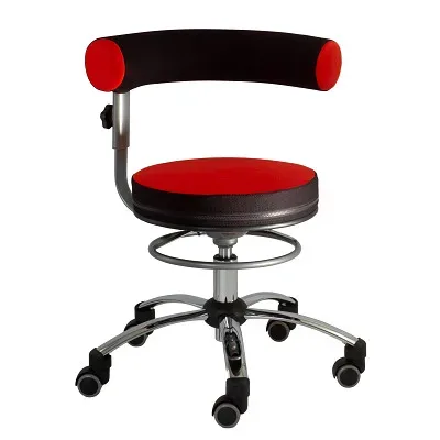 Sanus Gesundheitsstuhl Drehstuhl, Rot-Schwarz, Stoffbezug, Höhenverstellbar 42?51 cm