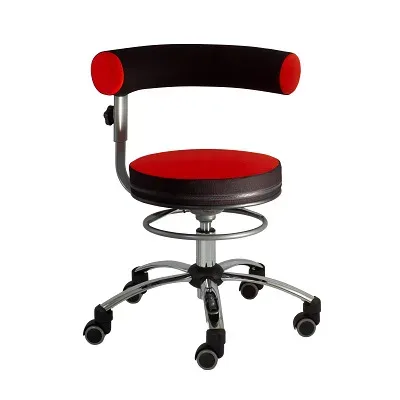 Sanus Gesundheitsstuhl Drehstuhl, Rot-Schwarz, Stoffbezug, Höhenverstellbar 46?54 cm