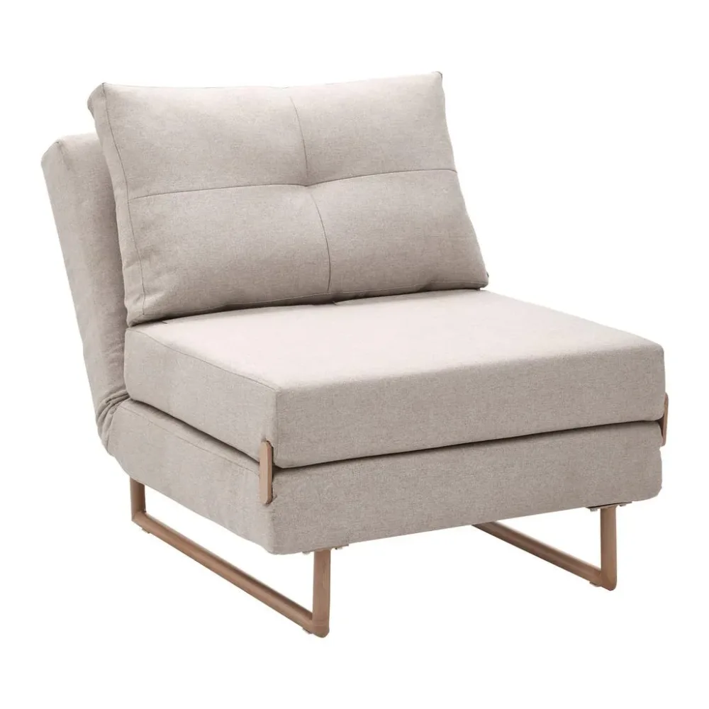 Schlafsessel Malic Beige Webstoff Beige Metall, Textil 