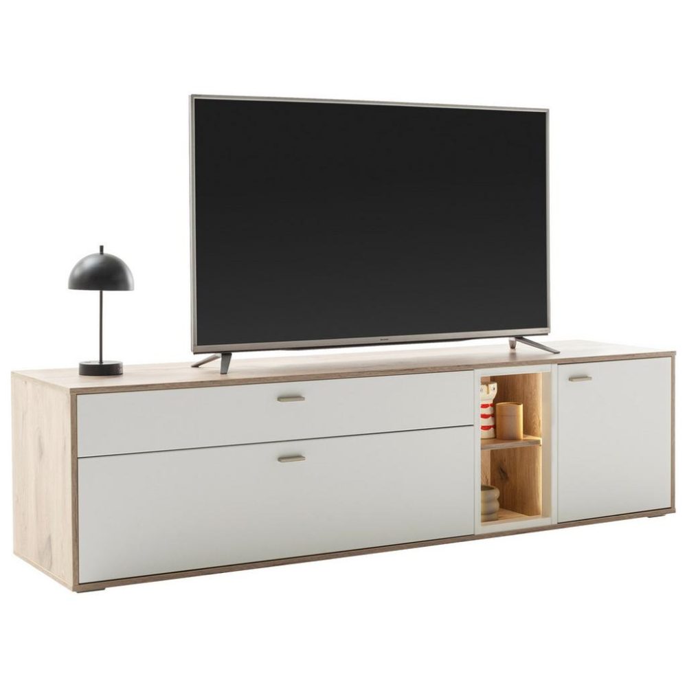 Tv-element Santerno Weiss/eichefarben Weiss, Eichefarben 199/53/50 cm 