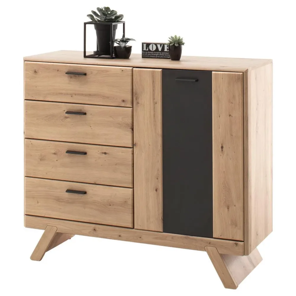 Sideboard Calais Grau/eichefarben  119/103/44 cm 4 Schublade(n) 