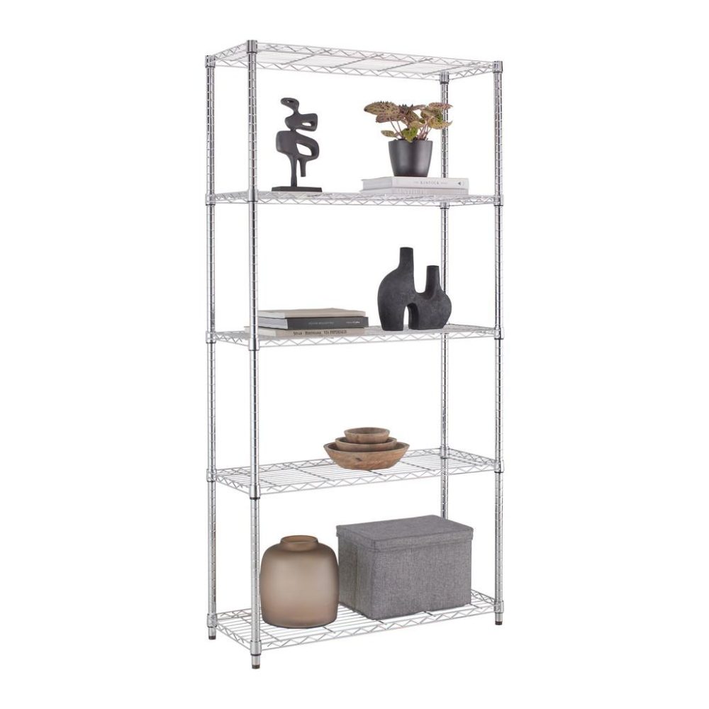 Regal M. 5 Einlegeböden Meran 2 B: 91 Cm Chromfarben 91/184/36 cm 