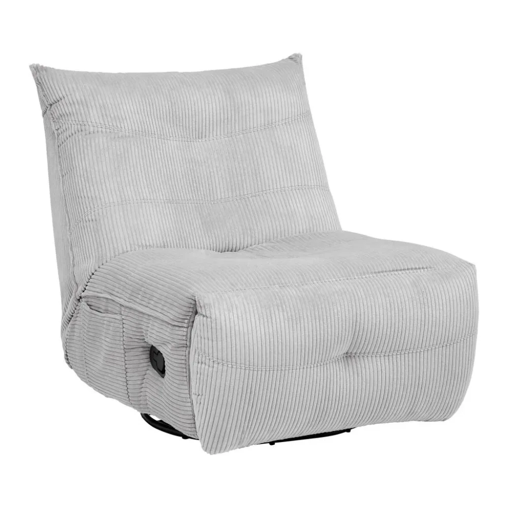 Relaxsessel Alura Holz, Metall, Textil Hellgrau 