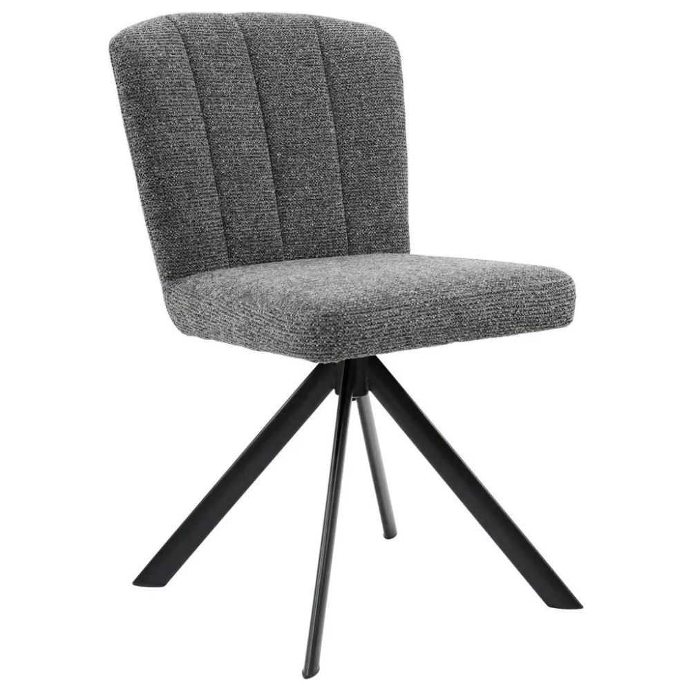 Stuhl Nora Grau/schwarz  Sitzfläche 360° drehbar Webstoff 