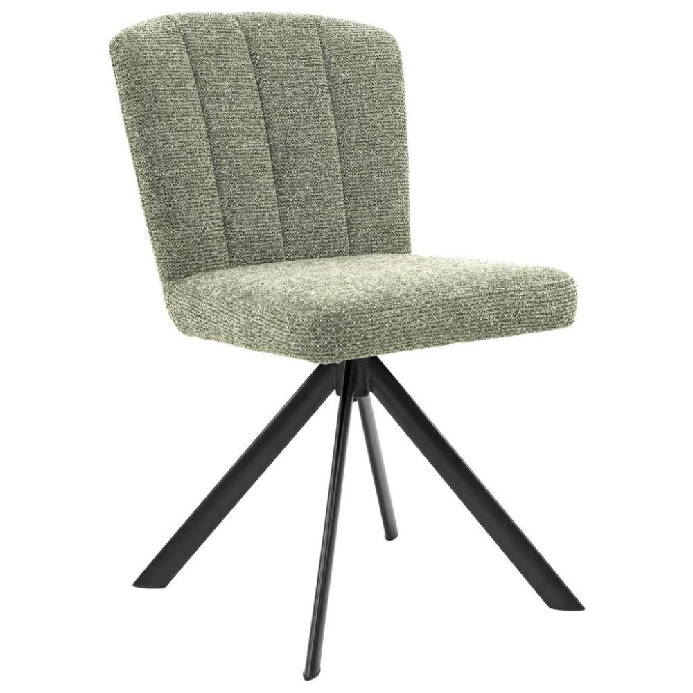 Stuhl Nora Grün/schwarz  Sitzfläche 360° drehbar Webstoff 