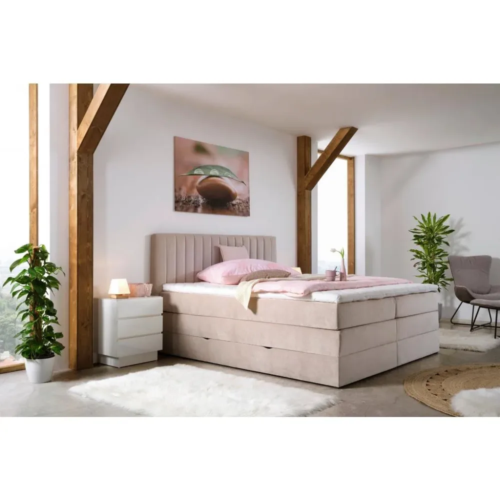 Boxspringbett Simon In Beige Ca. 160x200cm 160/200 cm Beige 