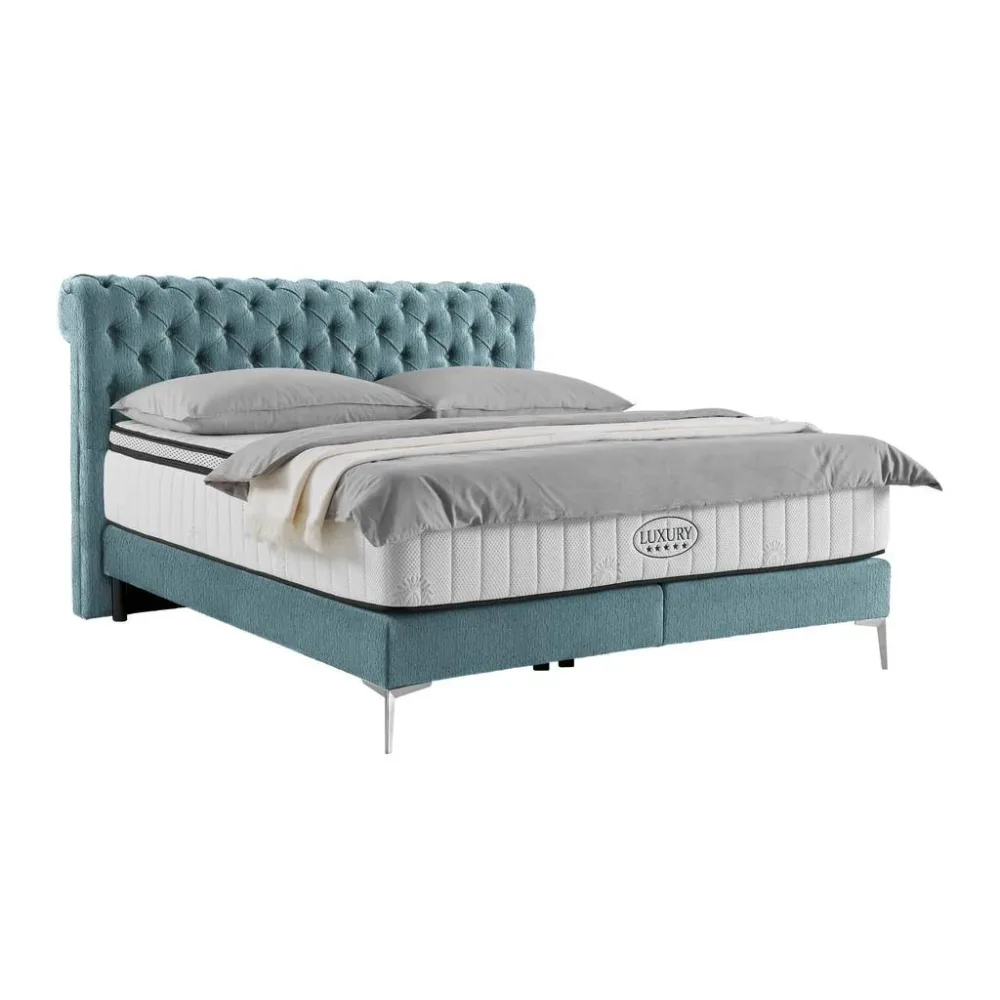 Boxspringbett Queen In Smaragdgrün Ca. 180x200cm 180/200 cm Smaragdgrün 