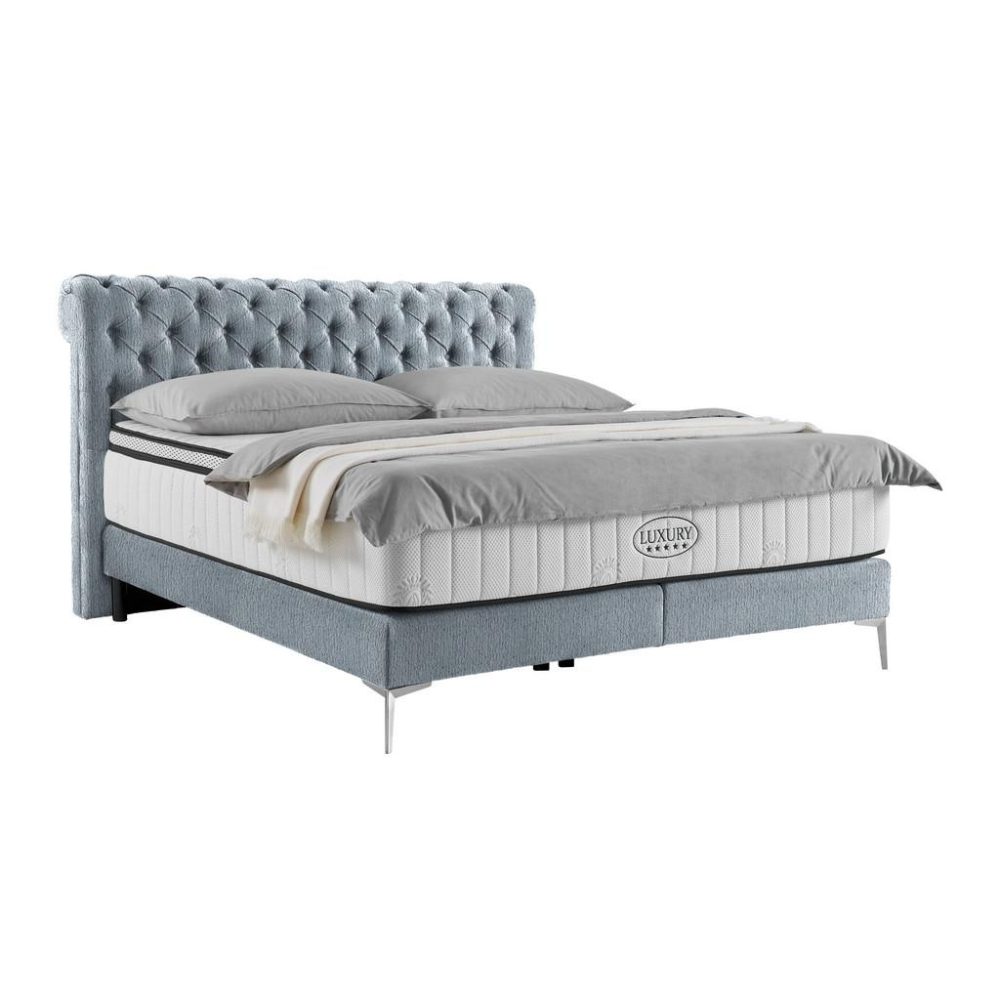 Boxspringbett Queen In Greige Ca. 180x200cm 180/200 cm Greige 