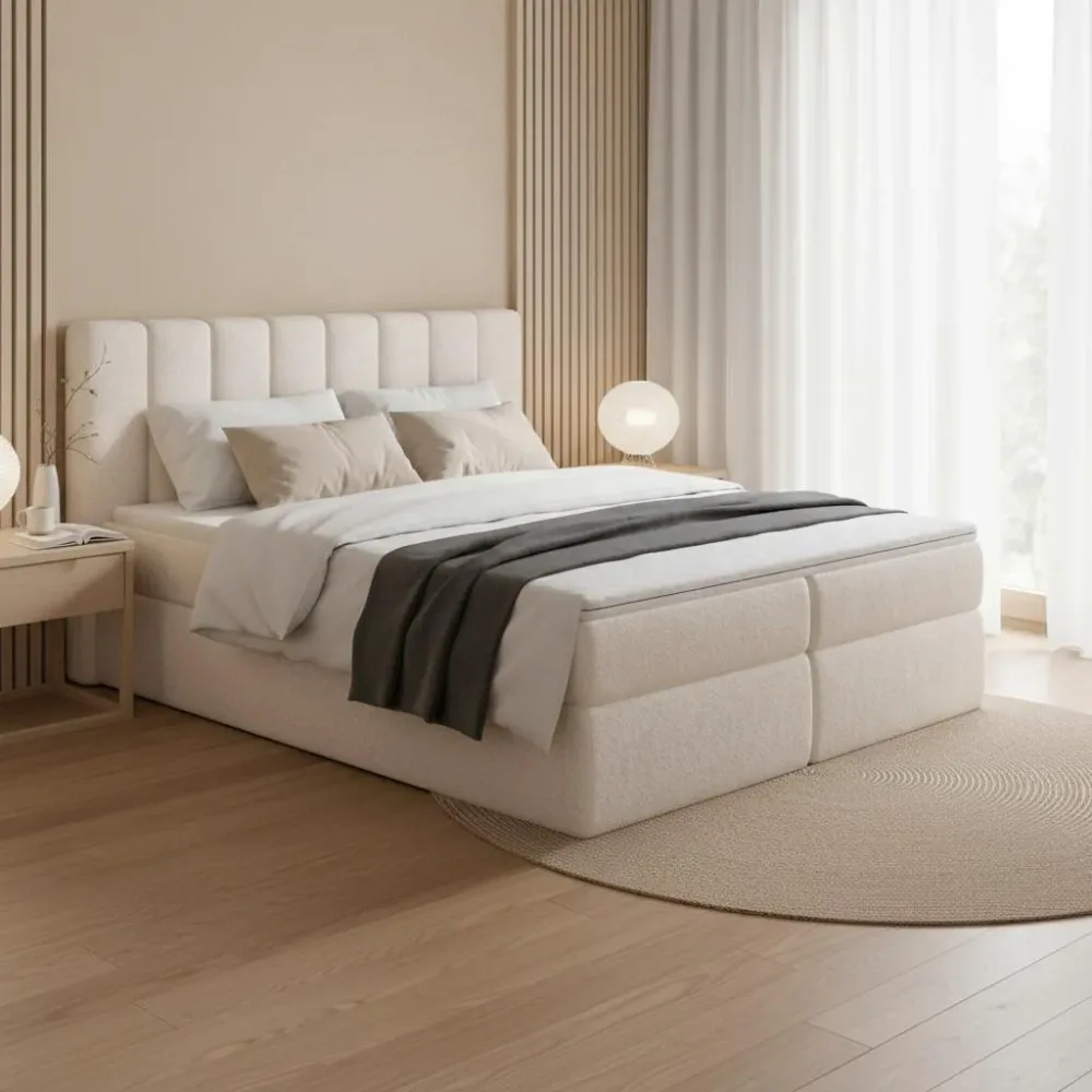 Boxbett Mala Ca. 180x200 Creme Mit Topper 180/200 cm Creme 