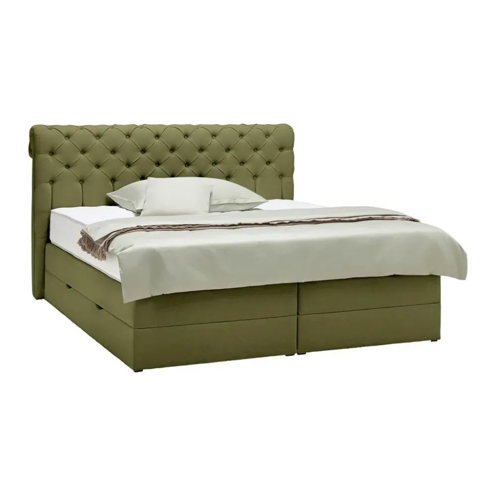 Boxspringbett Belano Grün Ca. 200x200cm 200/200 cm Grün 