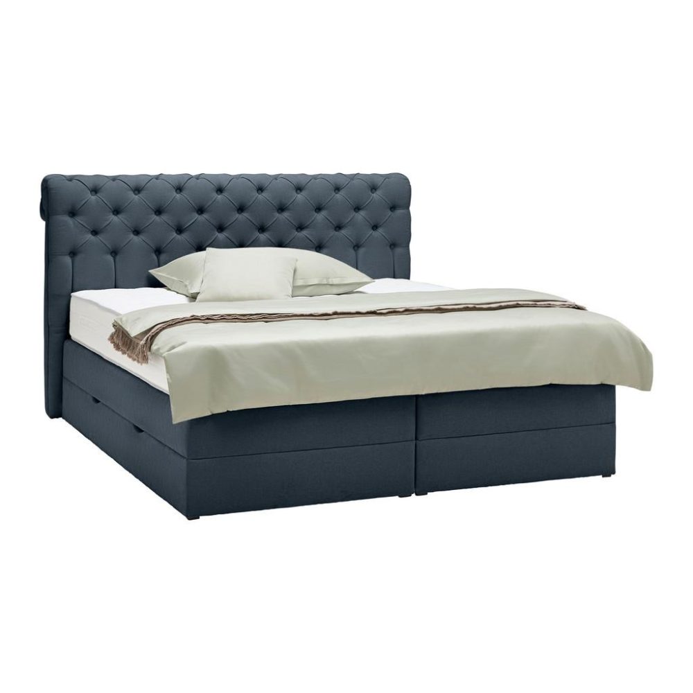 Boxspringbett Belano Dunkelblau 160x200cm 160/200 cm Dunkelblau 