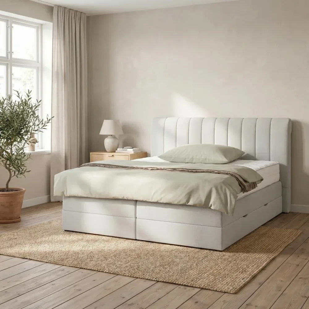 Boxspringbett Belano Hellgrau Ca. 160x200cm 160/200 cm Hellgrau 