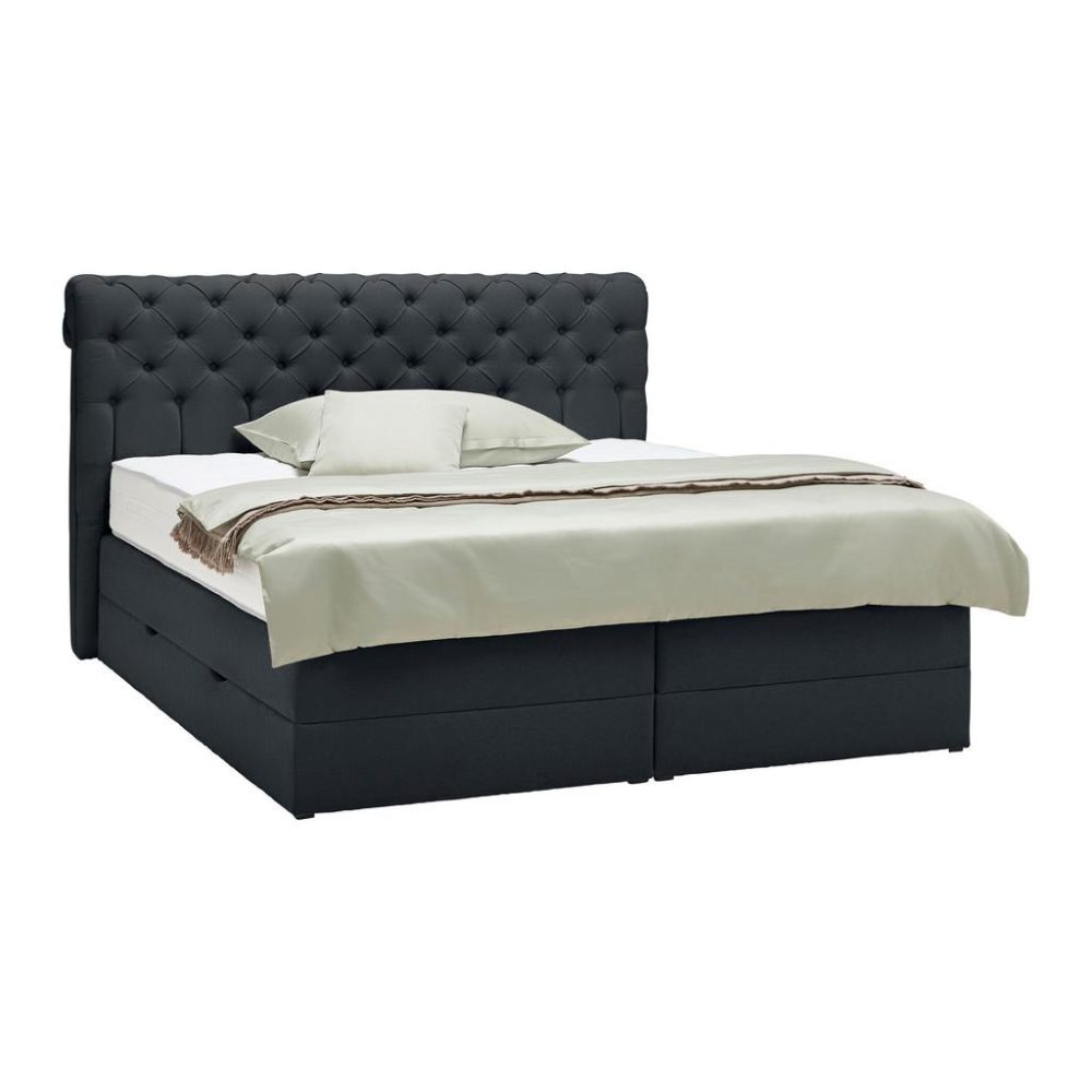 Boxspringbett Belano Schwarz Ca. 200x200cm 200/200 cm Schwarz 