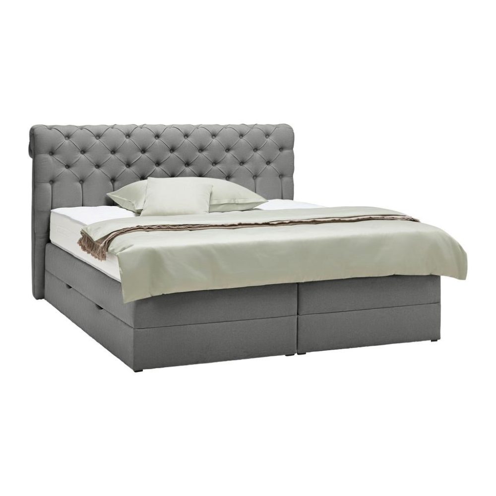 Boxspringbett Belano Dunkelgrau Ca. 200x200cm 200/200 cm Dunkelgrau 