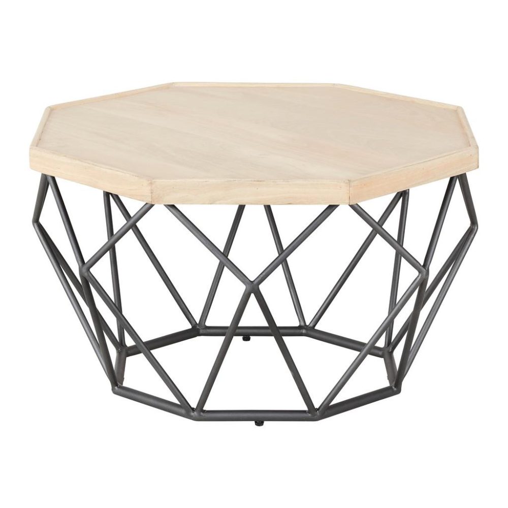 Couchtisch Across In Naturfarben/schwarz Holz, Metall 75/75/42 cm 