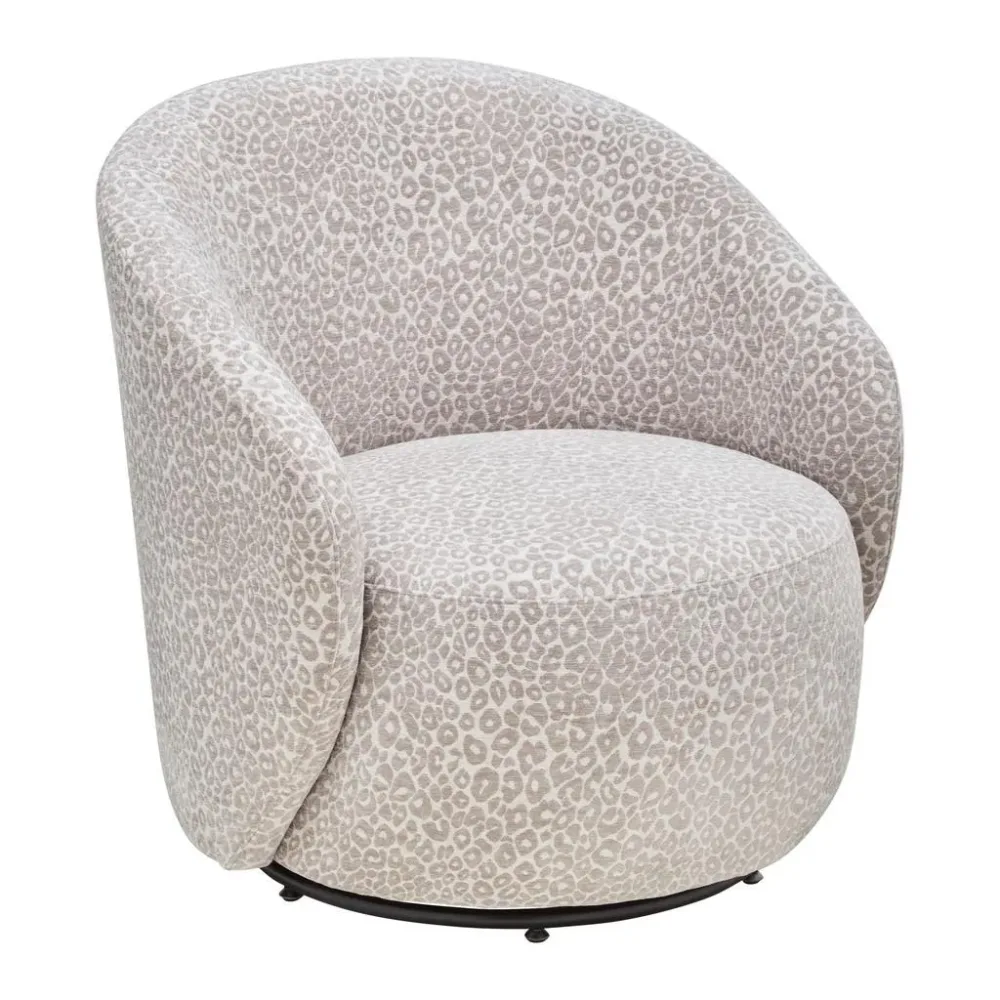 Designsessel Baca -Trend- Chenille Schwarz, Beige 