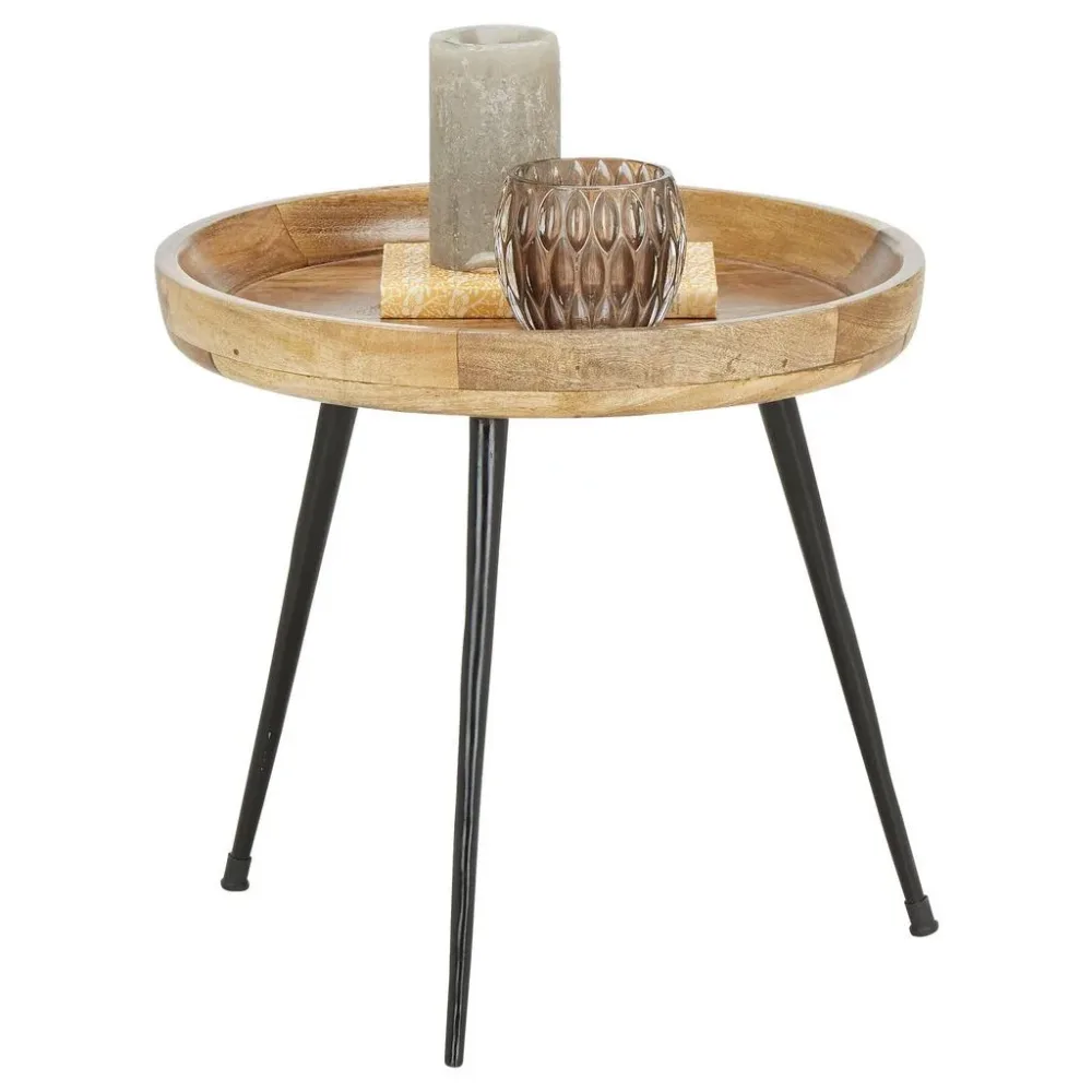 Beistelltisch In Naturfarben Holz, Metall 
