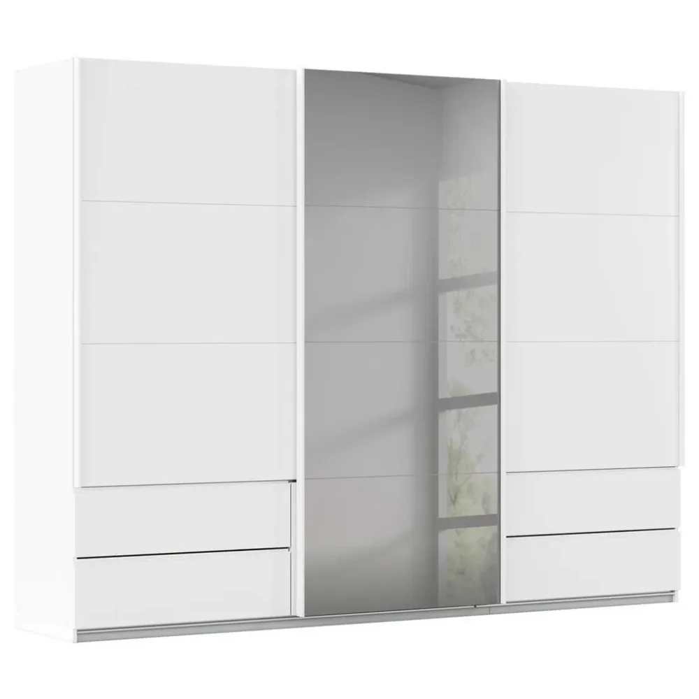 Schwebetürenschrank Elara In Grau/weiss 271/210/62 cm Grau, Weiss 