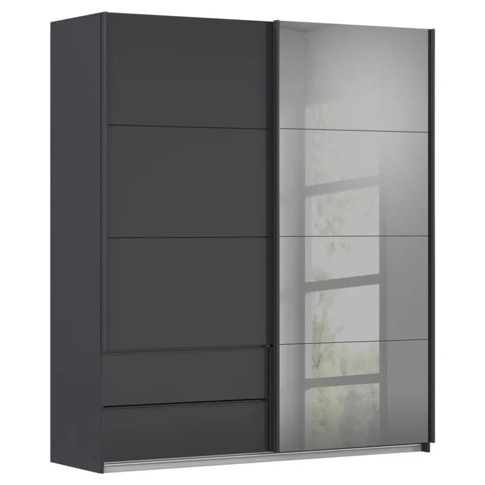 Schwebetürenschrank Elara Grau 181/210/62 cm Grau 
