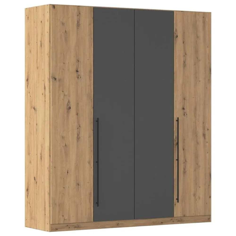 Kleiderschrank Safari -Based- Grau, Eiche Artisan 