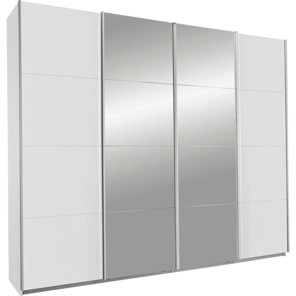 Schwebetürenschrank In Weiss Mit Spiegel 270/230/62 cm Weiss 