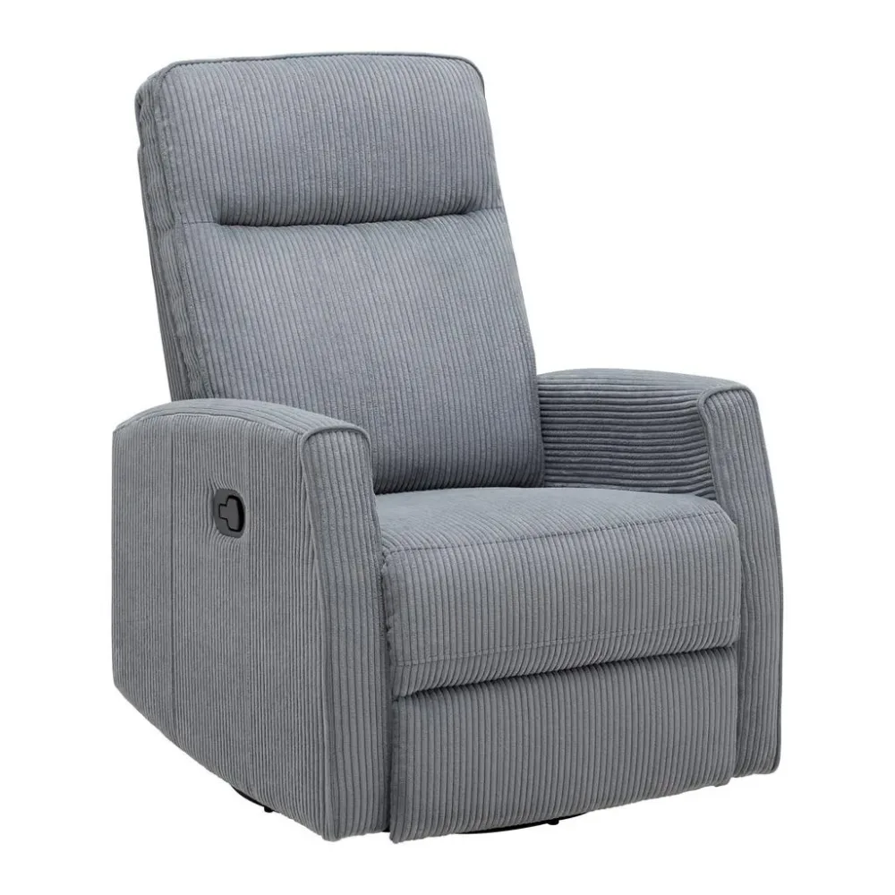 Relaxsessel Melinda Dunkelgrau Cord Holz, Metall, Kunststoff, Textil Dunkelgrau 