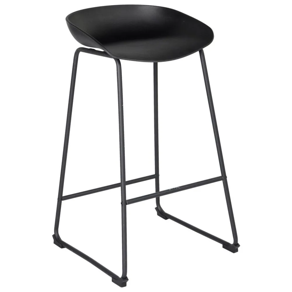 Barhocker In Schwarz Metall, Kunststoff Schwarz 