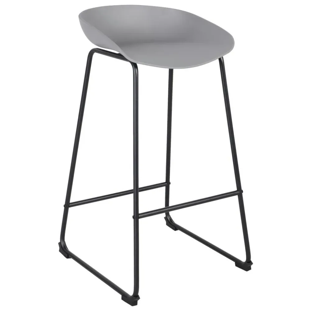 Barhocker Vegas Grau/schwarz Metall, Kunststoff Grau, Schwarz 