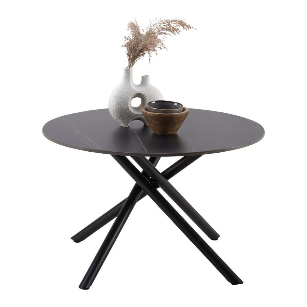Couchtisch Marbella Schwarz Metall, Keramik 70/70/44 cm 