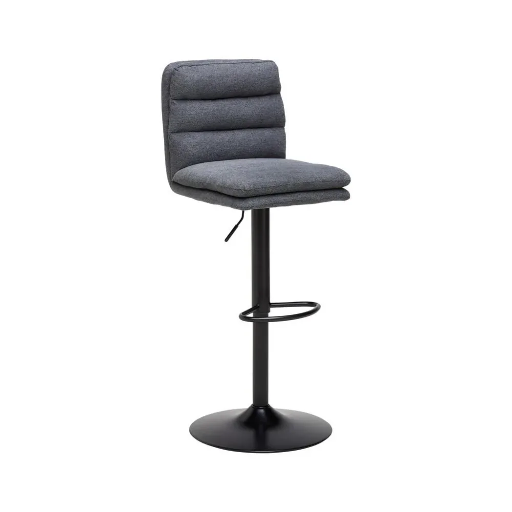 Barhocker Jona Schwarz Holz, Metall, Textil Schwarz 