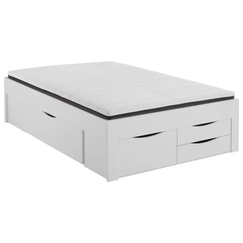 Stauraumbett Noah In Weiss Ca. 140x200cm 140/200 cm Weiss 