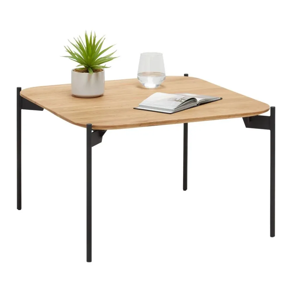 Couchtisch Alto Schwarz/eichefarben Holz, Metall 60/60/38 cm 