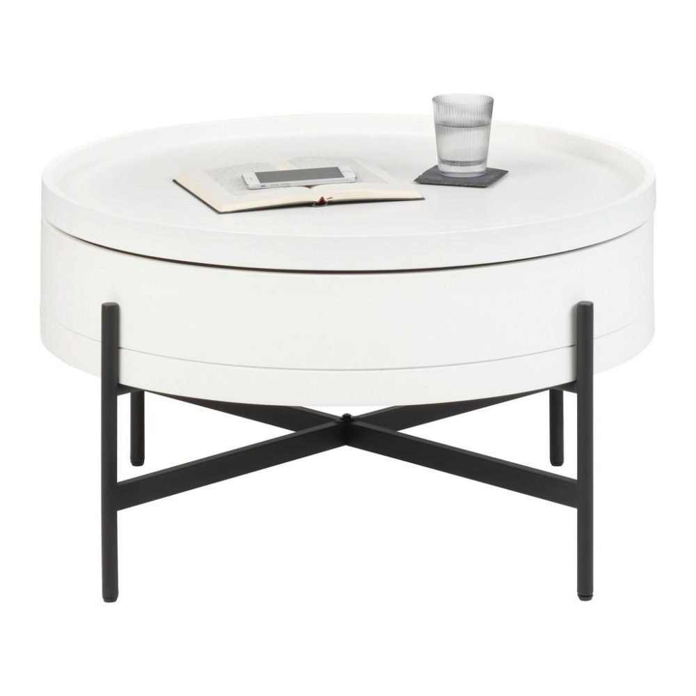 Couchtisch Malabo Weiss Ca. 80x45x80cm Metall, Holzwerkstoff 80/45/80 cm 