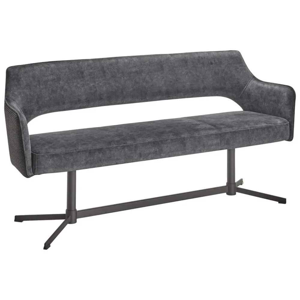 Sitbank Valletta Anthrazit/schwarz  Velours, Webstoff 