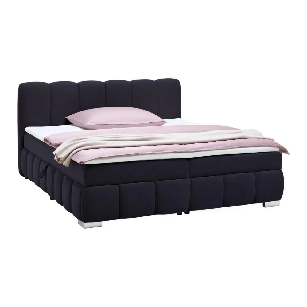Boxbett Elaris -Exklusiv- -Top- 200/200 cm Schwarz 
