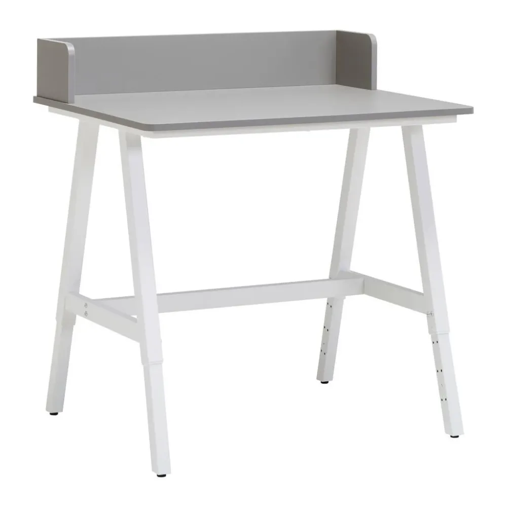 Schreibtisch Emmelie Grau/weiss 80/54-85/60 cm Grau, Weiss 