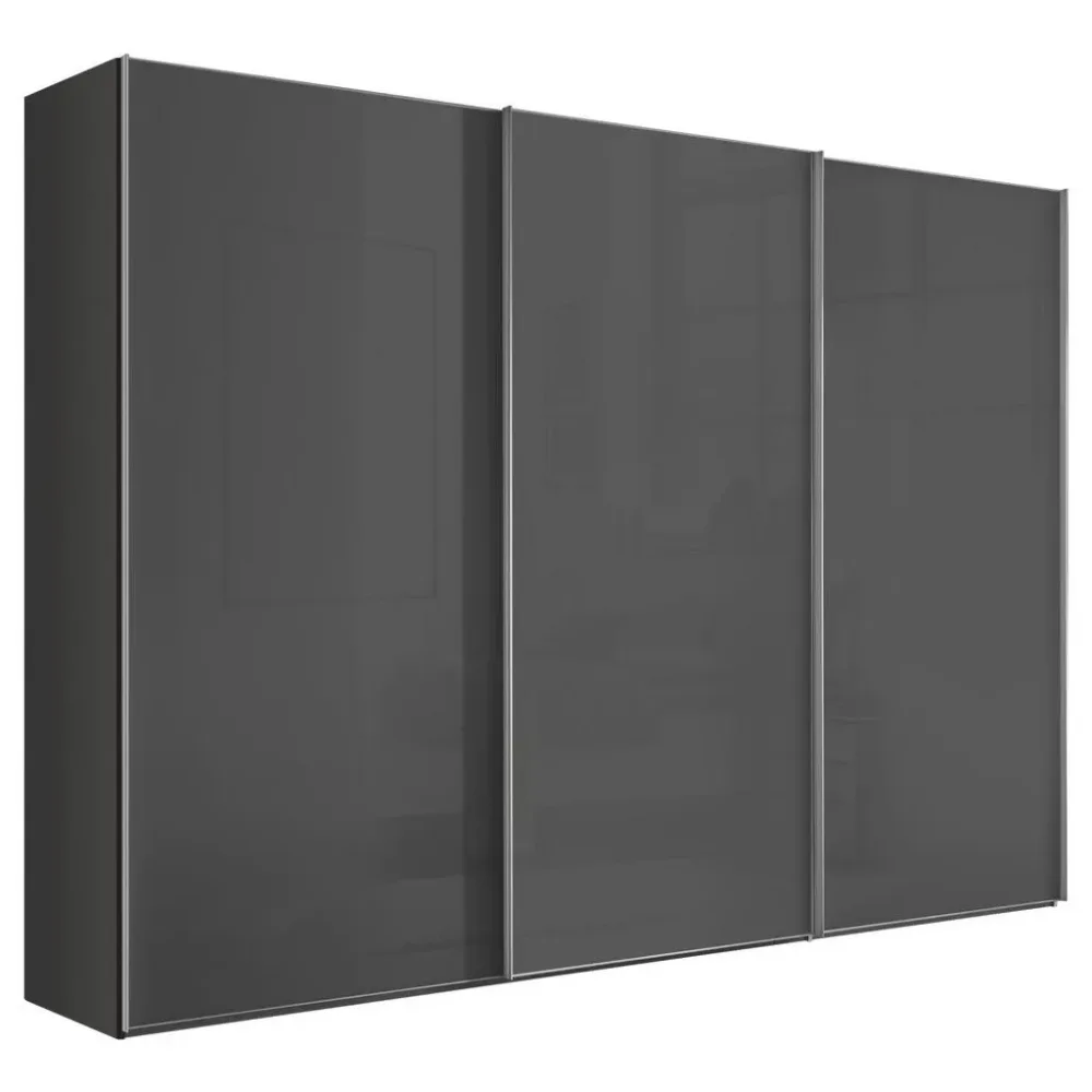 Schwebetürenschrank Lumos Glas Dunkelgrau Dunkelgrau 