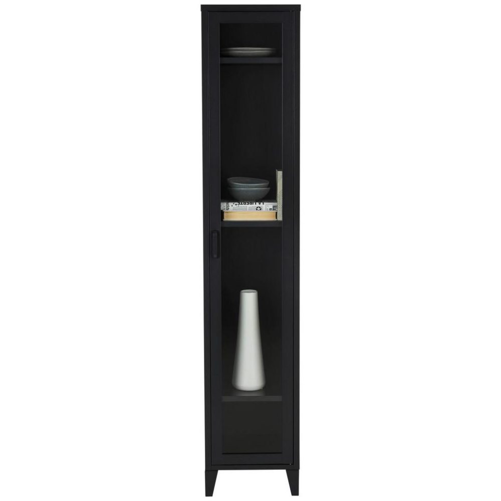 Vitrine Aus Metall In Schwarz 35/180/35 cm , 
