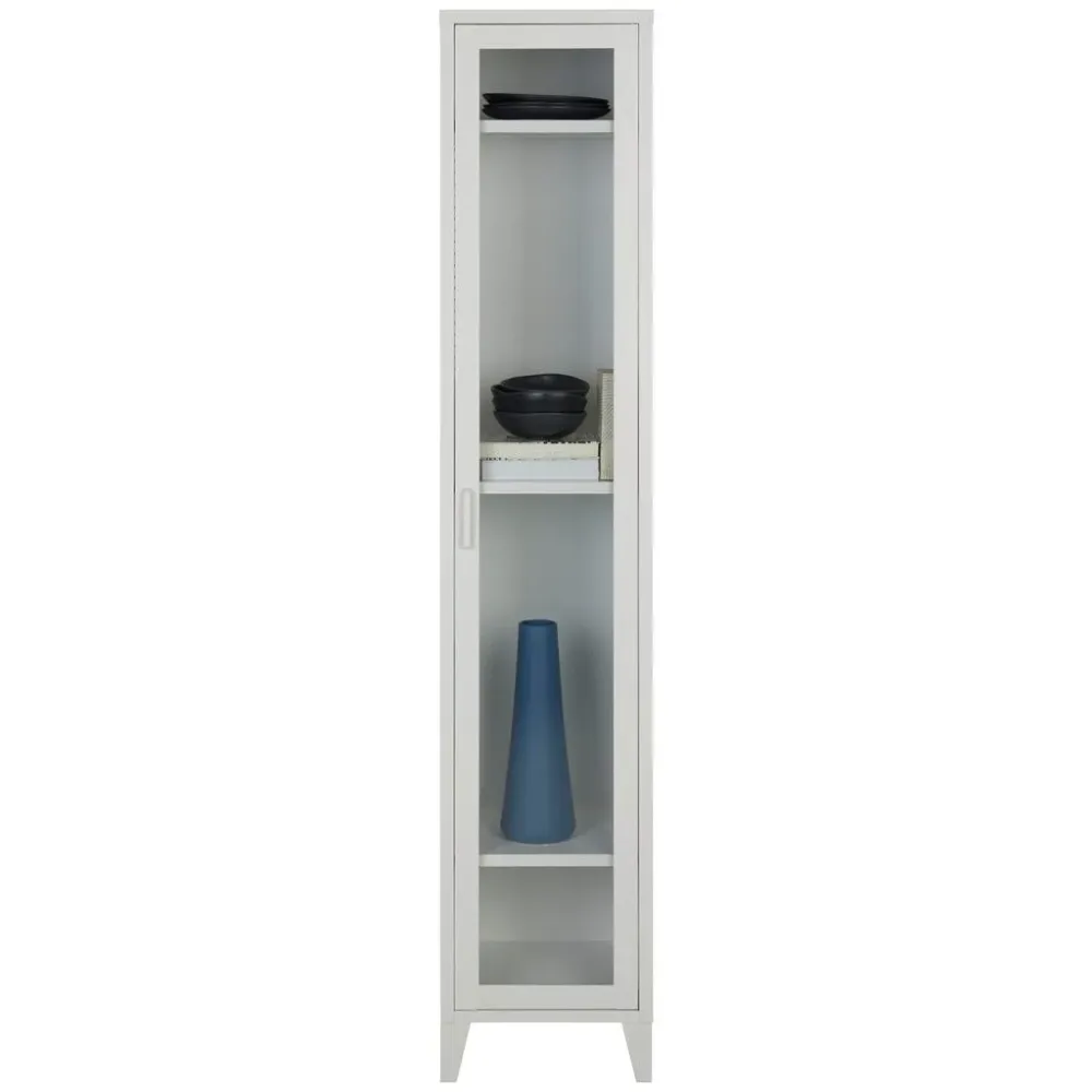 Vitrine Aus Metall In Weiss 35/180/35 cm , 