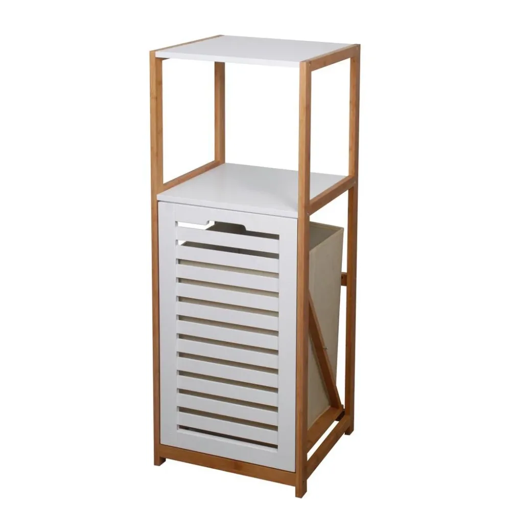 Badezimmerregal In Beige/weiss/natur 36/98/33 cm 