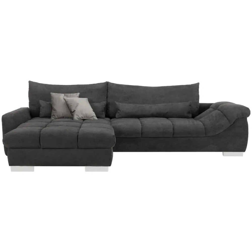 Ecksofa Waikiki In Schwarz Mikrofaser Schwarz, Grau 