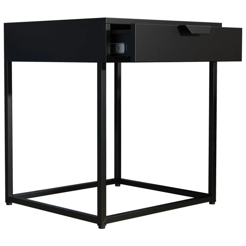 Nachttisch Flokas S 43/50/41 cm Schwarz 