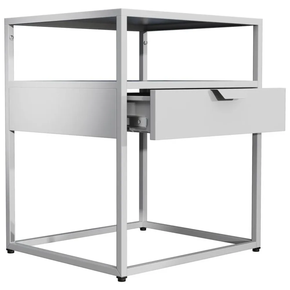Nachttisch Flokas M 45/55/40 cm Weiss 